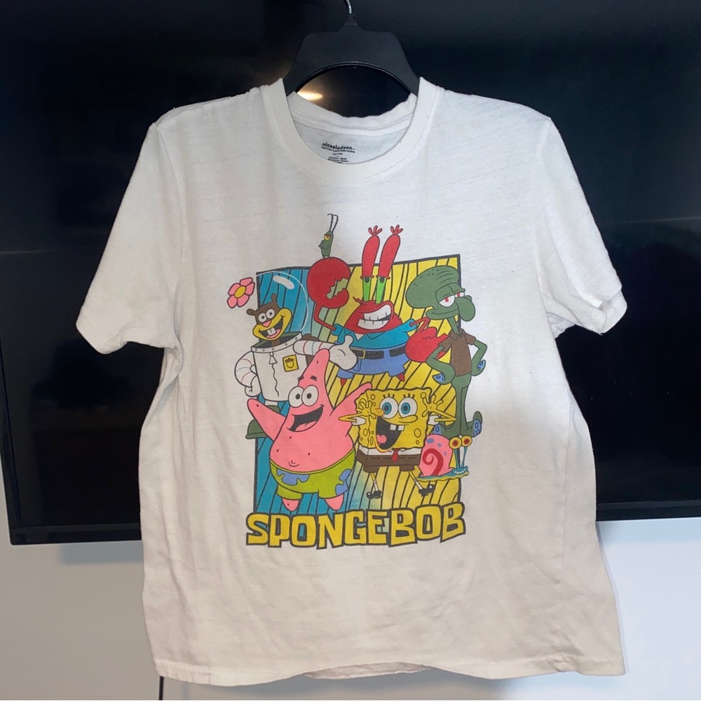 SpongeBob Kids White Graphic T-Shirt